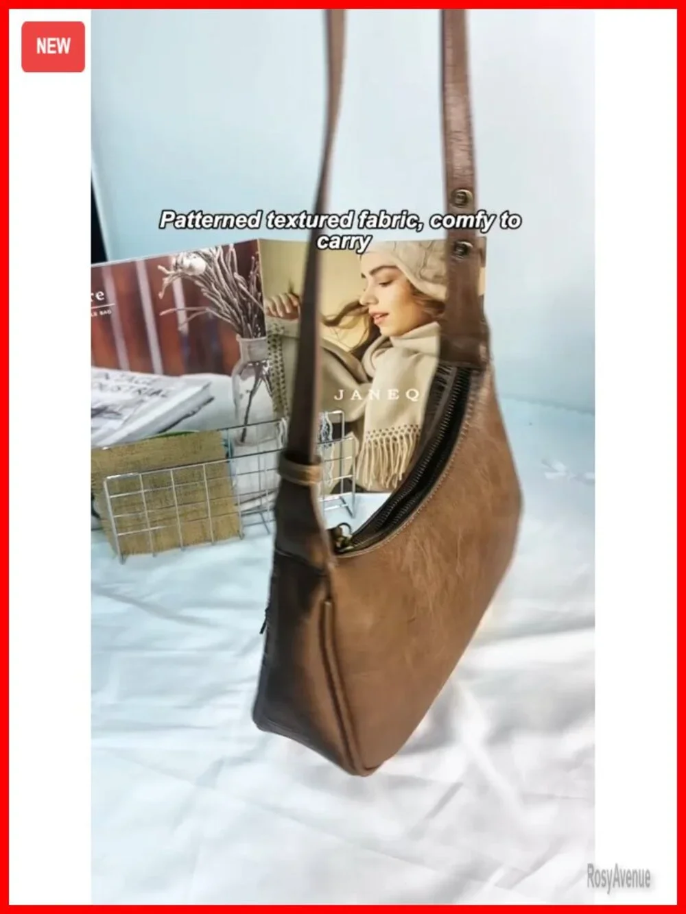 Vegan Leather Floral Embossed Hobo Bag Women Crossbody Shoulder Purse Tassel